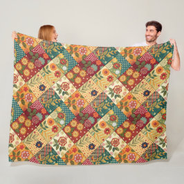 Prylar Blommig Quilt Tryck Mönster Fleecefilt
