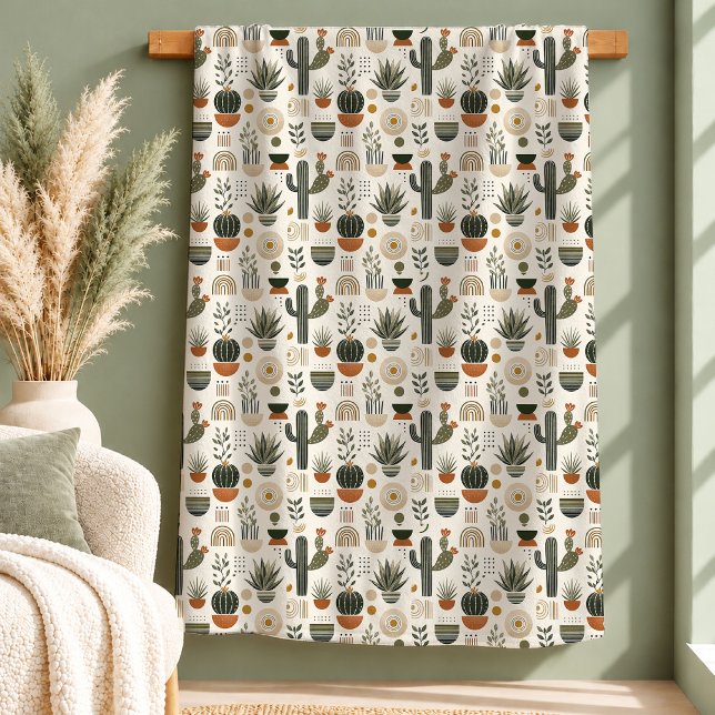 Prylar Boho blommor filt Koppar dammig grön (Whimsical Boho Flowers Blanket Copper Dusty Green)