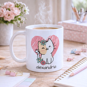 Prylar Boho Katt Monogram Kaffemugg