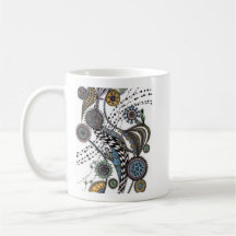 Prylar Mandala & Rutig Band Kaffe Mugg