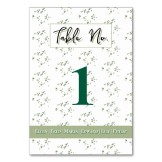 Prylar med fantasifull grön och vit mönster bordsnummer