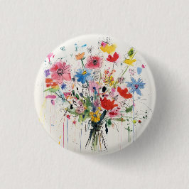Prylar med fantasifulla blommotiv, blommig märke, knapp