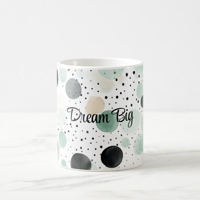 Prylar Mint Svart Kräm Prickar   Kaffemugg (Center)