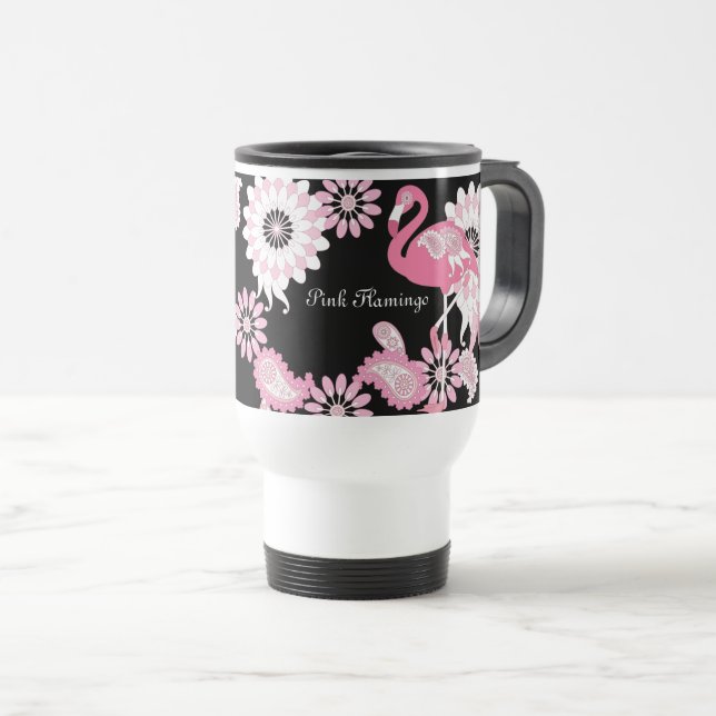 Prylar Modern Svart Rosa Flamingo Resemugg (Framsida höger)