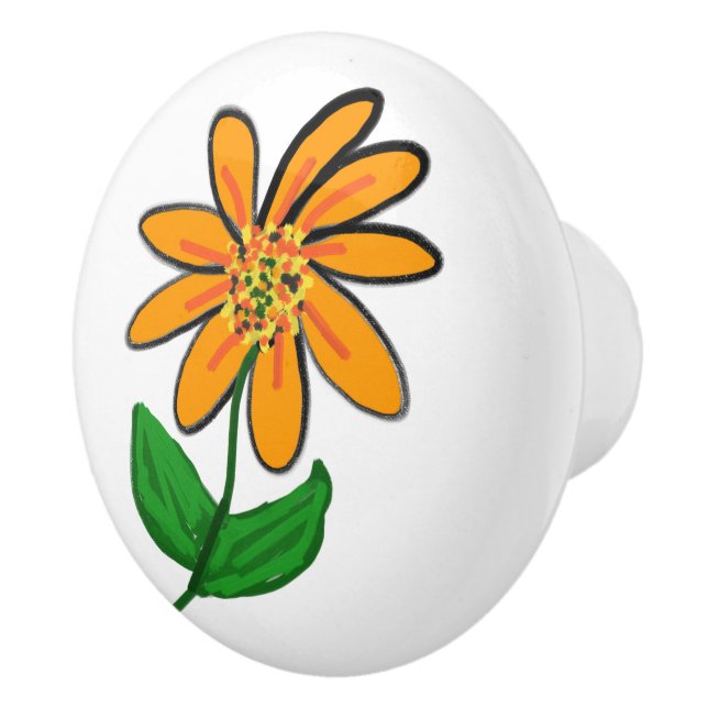 Prylar Orange Blommor Gröna blad Knopp (Höger)