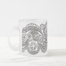 Prylar Ornate Zen Doodle Lace Blommor Frostad G
