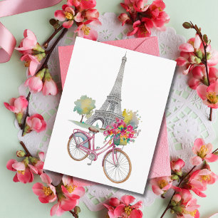 Prylar Paris Sommar Resa Eiffeltornet Blommig Helg Vykort
