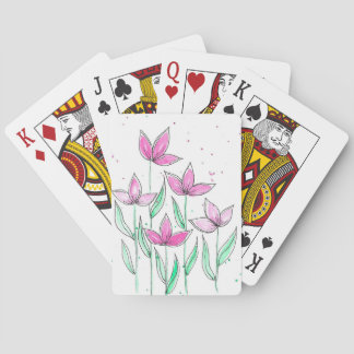 Prylar Rosa Akvarellblommor Casinokort