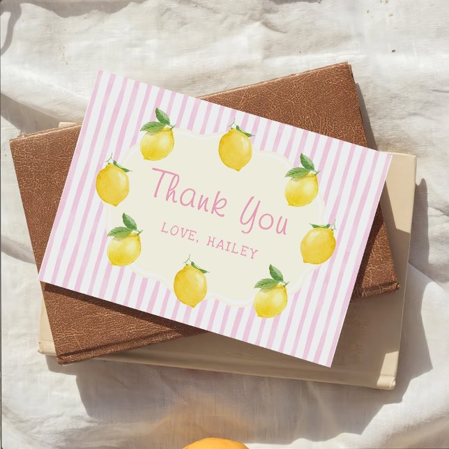 Prylar Rosa Citron Citrus Tacksamhetskort Tack Kort (Skapare uppladdad)