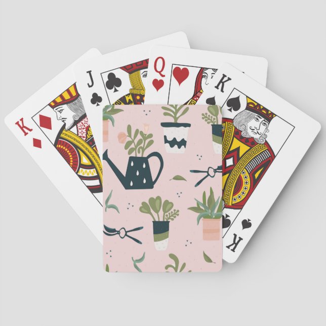 Prylar Rosa Trädgårdstryck Mönster Casinokort (Baksidan)