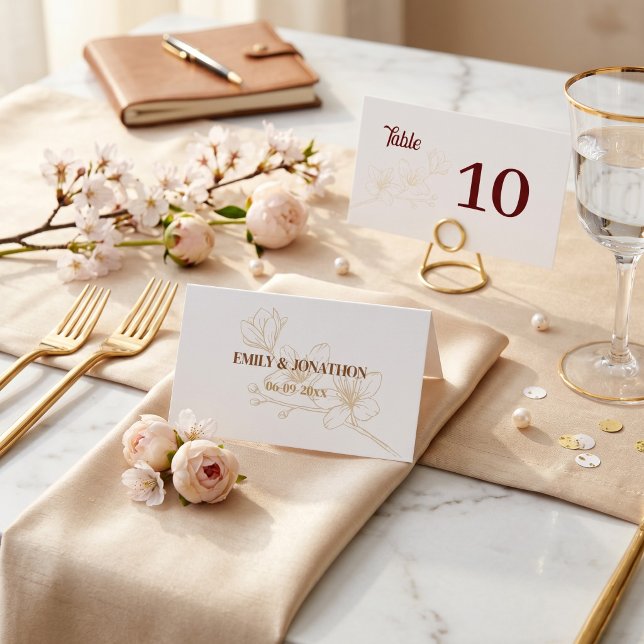 Prylar Script Elegant Bordsplacering för Bröllop Placeringskort (Whimsical Script Elegant Wedding Table Seating)