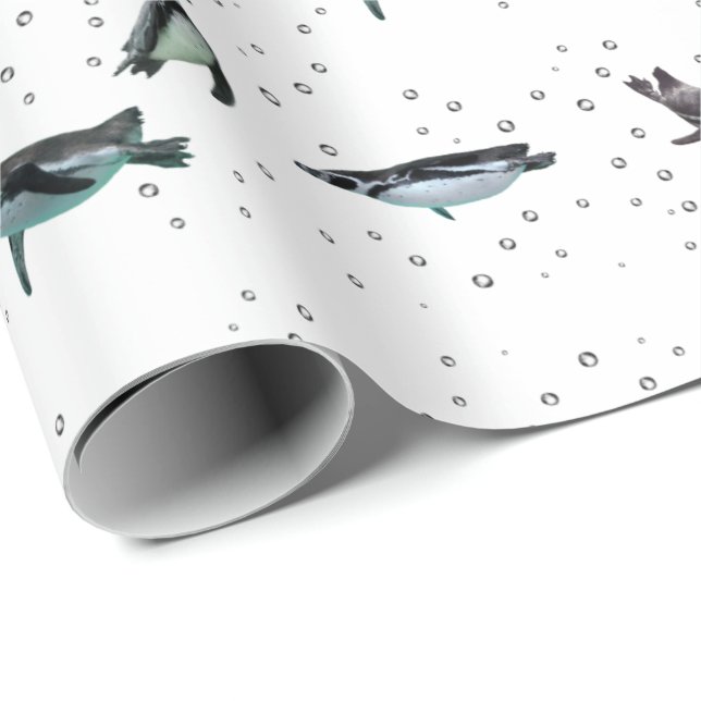 Pryliga pingviner presentpapper (välj färg) (Rullad Hörn)