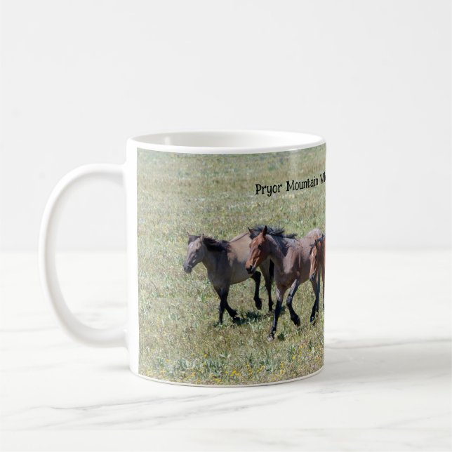 Pryor Mountain Vild Horses Runings Kaffemugg (Vänster)