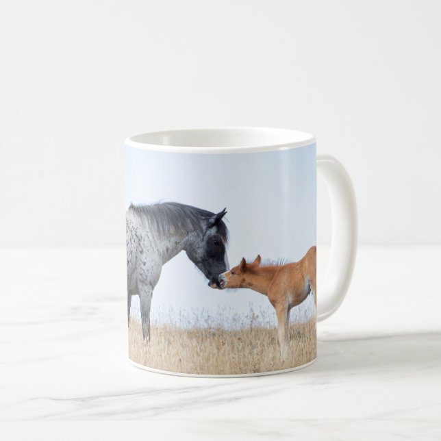 Pryor Mountain Vild Stallion and Foal Coffee Mugg (Framsida höger)