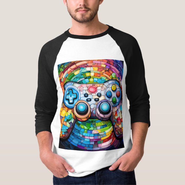 PS5 Xbox-spelkonsolstyrenhet - Neon Nedfläckad T Shirt (Framsida)