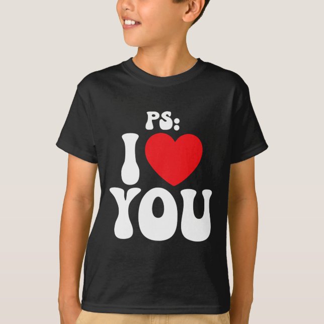 Ps I Kärlek You Day Lila Funny Valentine Matching T Shirt (Framsida)