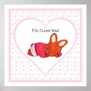 PS I Kärlek You - Spipande Girl Bunny Poster