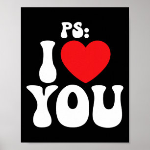 Ps I Love You Day lila rolig valentin matchande Poster