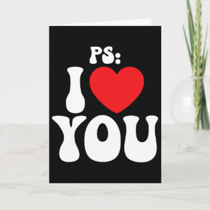 Ps I Love You Day Lila Rolig Valentine Matchande Kort