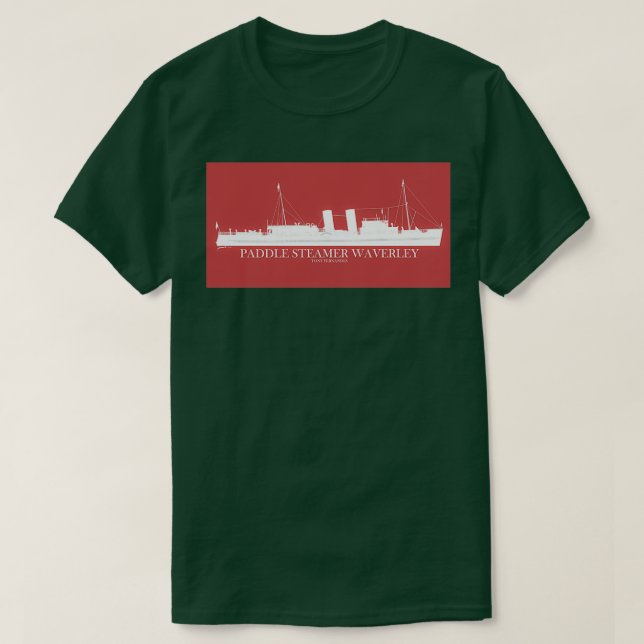 PS Waverley på rött T Shirt (Design framsida)