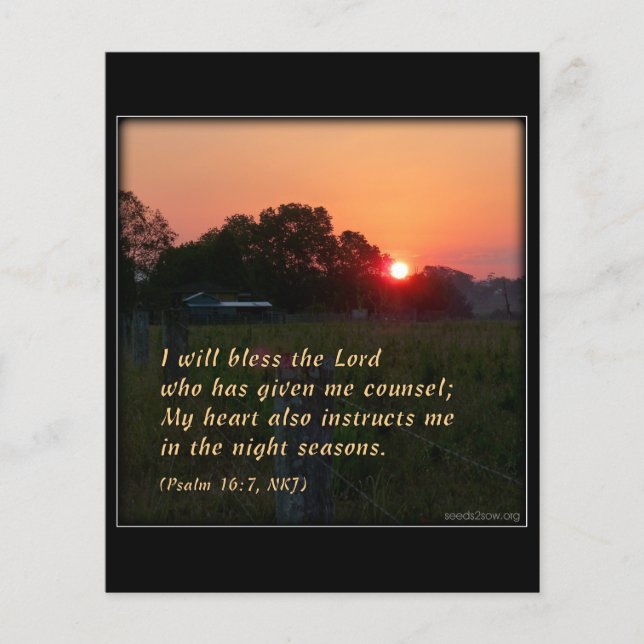 Psa 16v7 - Lord Ge Me Counsel Flygblad (Framsidan)