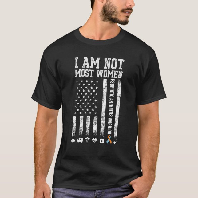 PSA Psoriatic Arthritis Warrior Awareness T Shirt (Framsida)