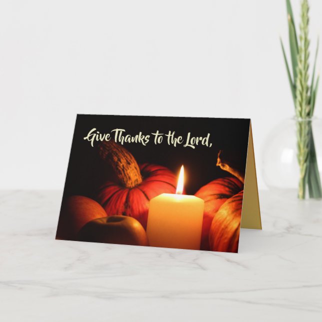Psalm107:1 "getack till lorden" thanksgiving helgkort (Framsida)