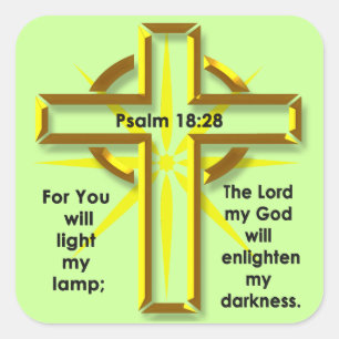 Psalm18:28 Fyrkantigt Klistermärke