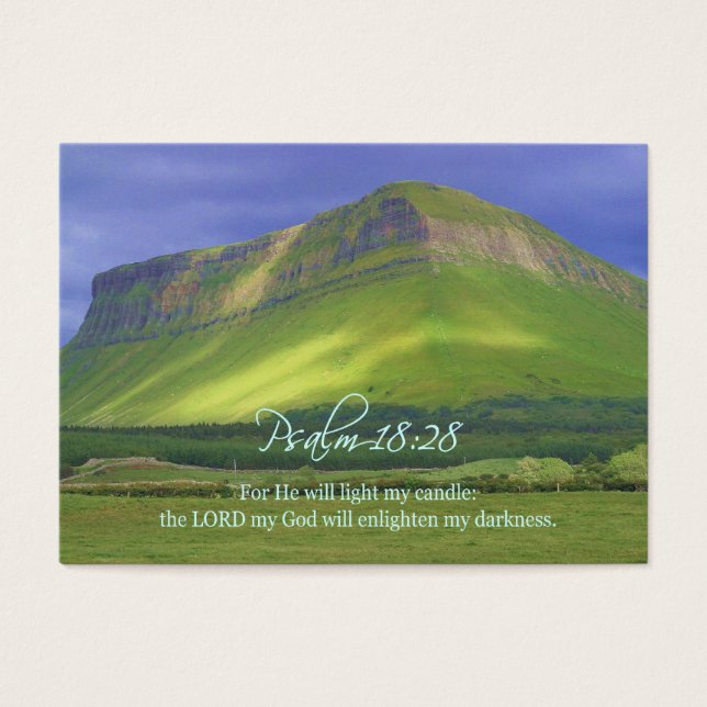 Psalm18:28 personliga inspirationskort visitkort (Framsidan)