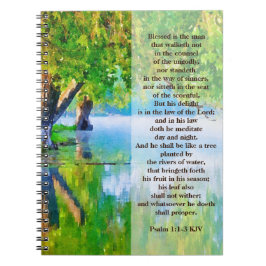 Psalm1:1-3 Välsignat är mannen kristen Anteckningsbok