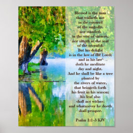 Psalm1:1-3 Välsignat är mannen kristen Poster