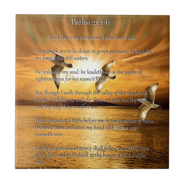 Psalm23:1 - 6 lorden Vara My Shepard Kakelplatta (Framsidan)
