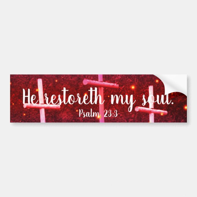 Psalm23:3 honom Restoreth min Soulbildekal Bildekal (Framsidan)