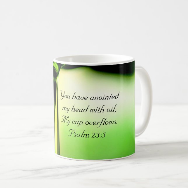 Psalm23:5 har du anointed mitt huvud med olja kaffemugg (Framsida höger)