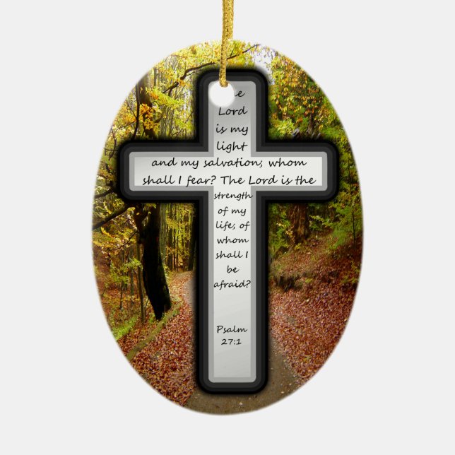 Psalm27:1 Julgransprydnad Keramik (Framsidan)