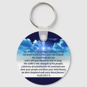 Psalm28:7 - 9 nyckelring