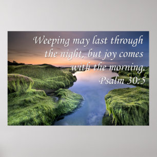 Psalm30:5 som gråter majjumbo till och med natten poster