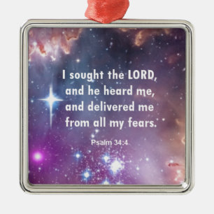 Psalm34:4 Julgransprydnad Metall