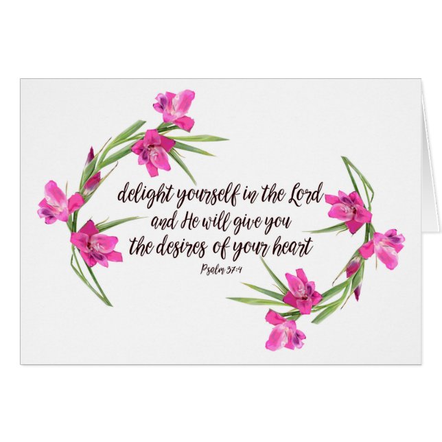 Psalm37:4 Hälsningskort (Framsidan Horizontal)