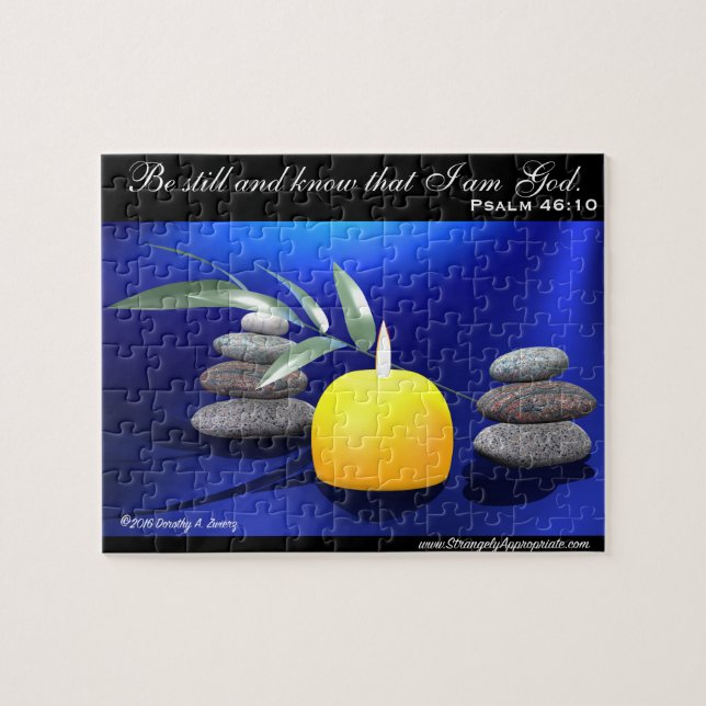 Psalm46:10 är stillbilden och vet att pussel (Horisontell)