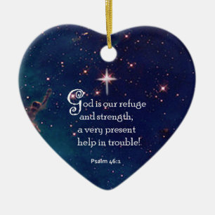 Psalm46:1 Julgransprydnad Keramik