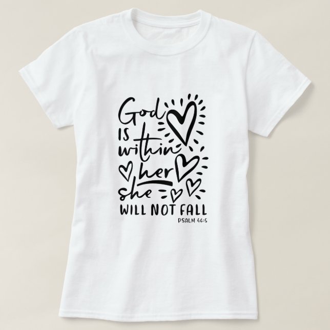 Psalm46:5guden är inom henne t shirt (Design framsida)