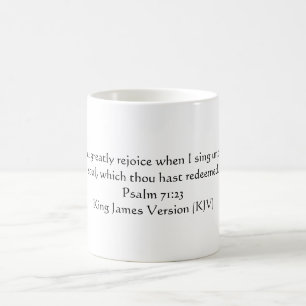 Psalm71:23 (versionen för kungen James) Kaffemugg