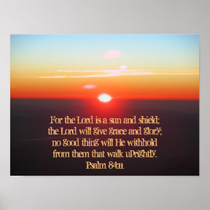 Psalm84:11 är skyddar lorden en sol och affischen poster