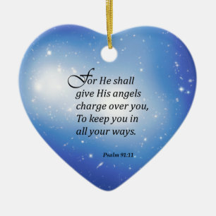 Psalm91:11 Julgransprydnad Keramik