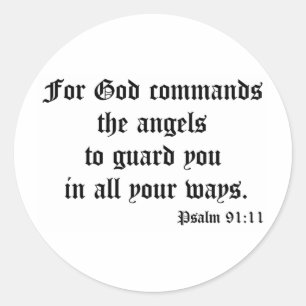 Psalm91:11 Runt Klistermärke