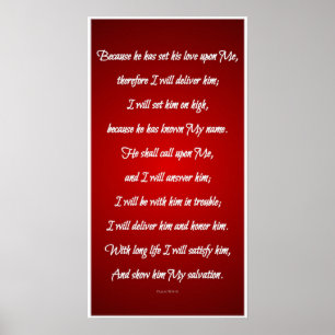 Psalm91:14 - 18 poster