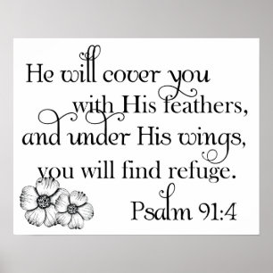 Psalm91:4tryck Poster