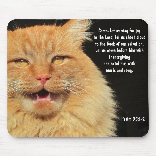 Psalm95:1 - 2 med den sjungande stora orange musmatta (Framsidan)