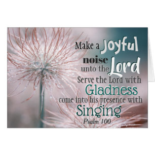 Psalm 100:1 Gör ett glatt ljud i styrkortet Hälsningskort